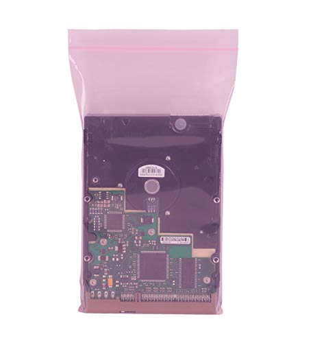 Caixa EUA BPBAS2100 Anti-estático de 4 mil bolsas poli reclosáveis, 2 x 3, rosa