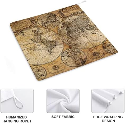 Toalha de mão do mapa antigo do mapa de mão toalha de prato de pavilhão para esportes de cozinha de banheiro