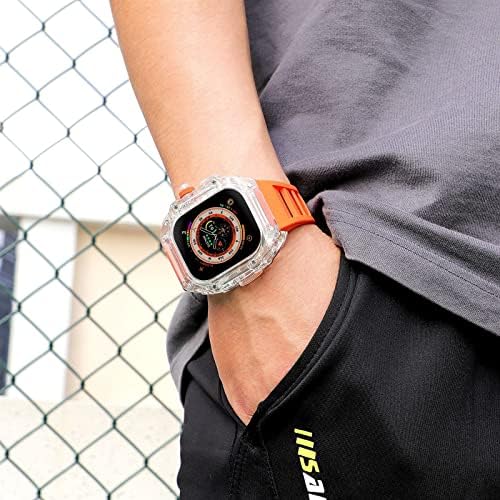 Ankang para Apple Watch Band 8 Ultra 49mm Watch Band Transparent Case