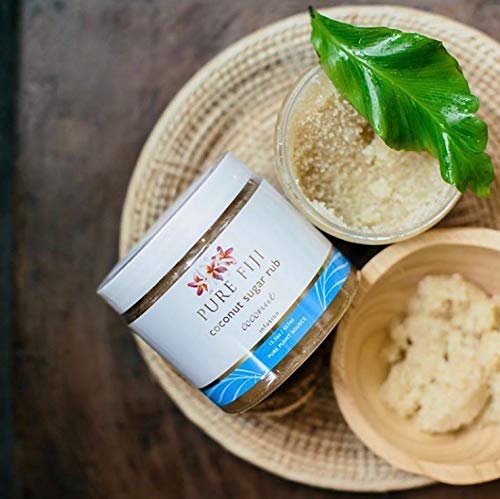 Pure Fiji Coco Sugar Rub - Esfregar o corpo de coco Origem natural para suavizar e suavizar a pele - esfoliação orgânica esfoliante