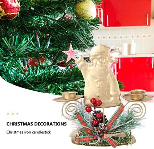 PretyZoom 2pcs Natal Santa Tealight Metal Metal Velulador de Natal Decoração de Christmas Candelador de castiça
