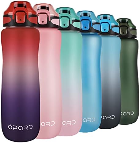 Opard 32oz Sports Water Bottle com marcador de tempo motivacional e tampa superior à prova de vazamento, tritan reutilizável livre de BPA para academia e ao ar livre