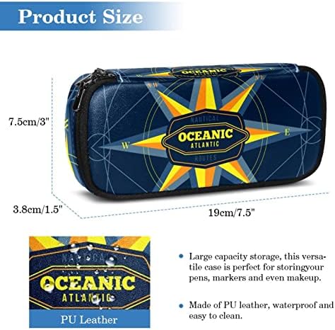 Big Capacidade Case a lápis Case Ocean Star School Supplies Lápis Bolsa de maquiagem Bolsa para meninos adolescentes 7.5x3x1.5in