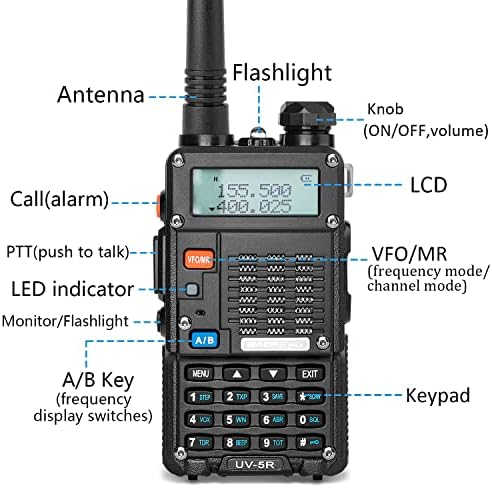 Rádio de presunto, banda dupla de 8w de ham, rádio de duas vias, rádio de longo alcance, rádio portátil UV5R, rádios profissionais