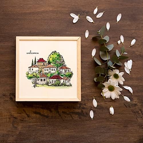 Alibbon Tree House Background Salimes claros para decorações de cartas e álbuns de fotos, carimbos de cenário da aldeia, palavras