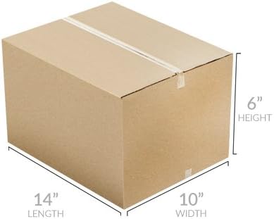 Caixas corrugadas de Uoffice 14 x 10 x 6 pacote 25 caixas de envio