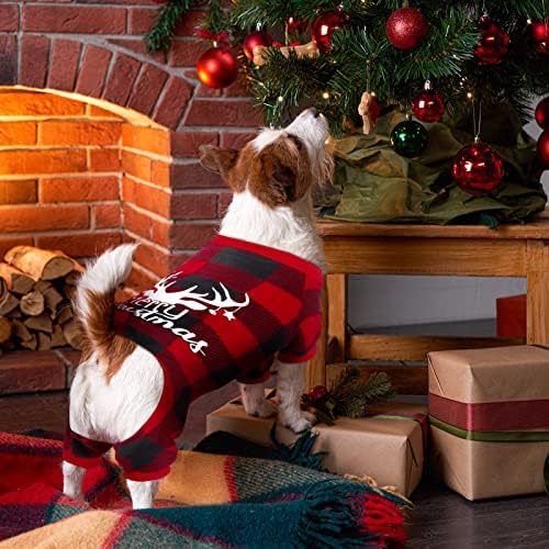 Pedgot 2 pacote de pacote de natal pijamas coat de inverno casaco de inverno roupas de cachorro macio de cachorro de cachorro