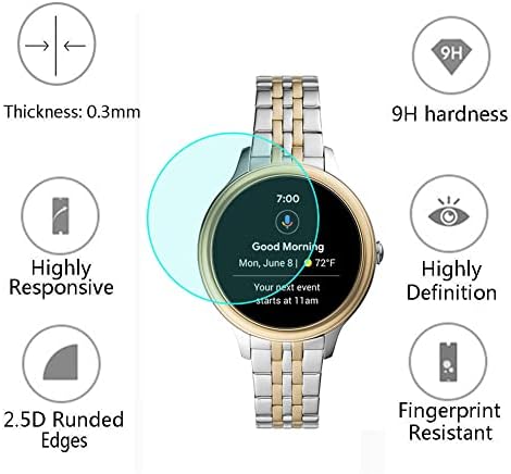 Protetor de tela de relógio Huadu compatível com fóssil Gen 5E 42mm, filme de vidro temperado anti-arranhão de alta definição