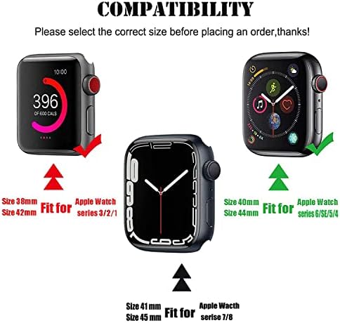 [41 mm] Botomall Compatible Apple Watch Series 7/8 41mm [sem protetor de tela] Acessórios de capa dura Slim Guard Fino de proteção de proteção leve para iwatch -black
