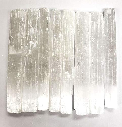 MineralUniverse 1 lb Selenite Sticks 5 - Bastões de cristal de selenita por atacado a granel - pedras de cura de cristal naturais para Wicca, Reiki e Cura de Energia