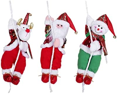 Escalada corda lantejoulas ornamentos boneco de neve de natal suprimentos de decoração de natal pingente de Natal Garland sem fio