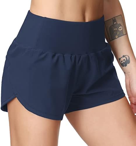 Dragon Fit Gunging Shorts para mulheres com cintura alta shorts com shorts de ioga de suor atlético com zíper