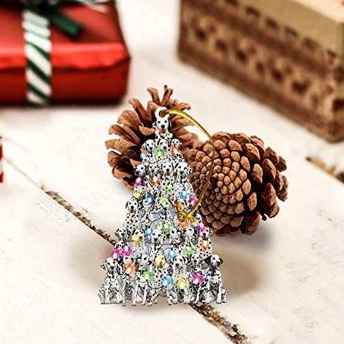 Dalmatian adorável presente de árvore para o amante dálmata árvore de Natal decoração de ornamento de plástico transparente decoração de decoração de suspensão presente véspera de natal decorativa