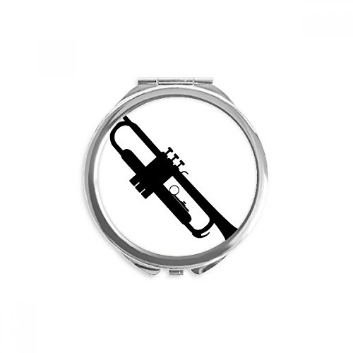 Horn Classical Musical Vitalidade soa com espelho compacto de mão redondo vidro portátil de bolso