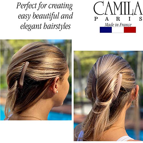 Camila Paris CP2912 Francês Combos grandes Curvados e nus Francês Twist Hair pentes decorativos, clipes de cabelo de espera