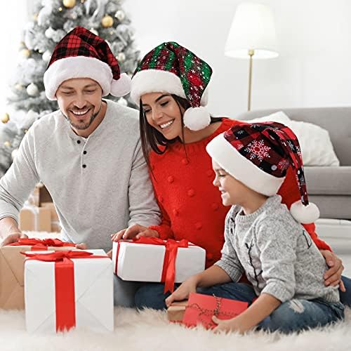 McEast 4 Pack Christmas Papai Noel Hats Unissex Chapéus de Natal para Favory Favory Holiday Supply