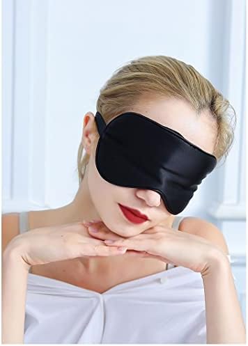 Yannies Silk Sleep Máscara, máscara de seda com cinta ajustável, máscara ocular para dormir, blocos de luz reduz os olhos inchados presentes
