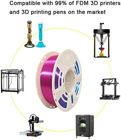 IMITAÇÃO DE PLA Seda 3 em 1 Cores Filamento de impressora 3D 1,75 mm +/- 0,03mm 1kg Spool, cor de gradiente arco-íris adequado