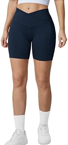 Janvur Women v Scrunch Butt de cintura levantando shorts de treino de cintura alta com bolsos escondidos shorts de bicicleta de booty bico