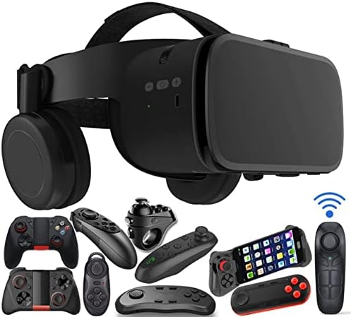 Fone de ouvido nuopaiplus vr, 3D VR Glasses Realidade virtual Realidade sem fio Bluetooth VR Capacete de fone de ouvido para smartphone