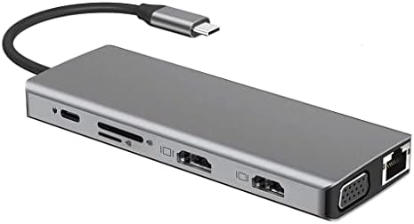 XXXDXDP 12 EM 1 USB C Adaptador do tipo C Tipo C para 4K VGA RJ45 LAN Ethernet SD/TF Hub de 3,5 mm Aux 12 porta