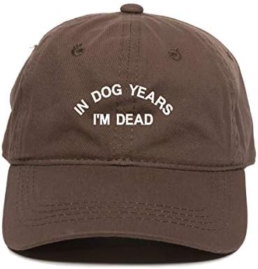 No ano do cachorro, estou morto de bordado com algodão bordado com algodão, chapéu de pai ajustável
