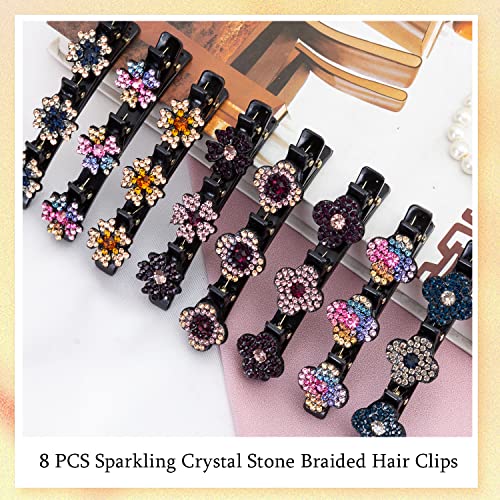 8 PCS Clipes de cabelo com brilho de chumbo de cristal clipes de cabelo para mulheres clipes de cabelo de cabelo
