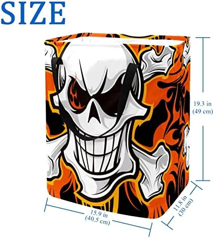 Skull Skull Piratas Imprimir cesto de lavanderia dobra