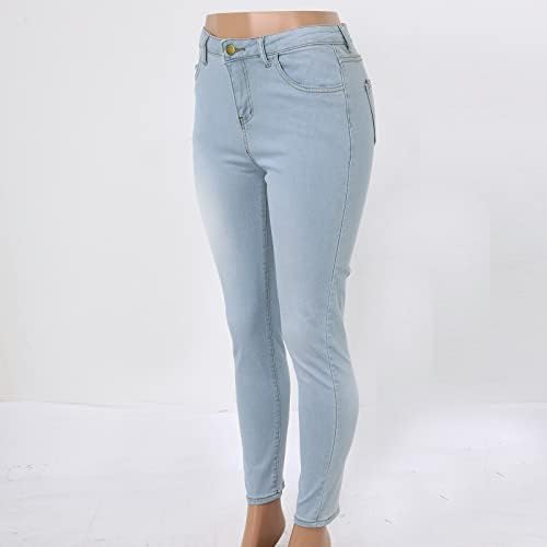 Calça para mulheres tamanho 20 jeans jeans femininos reto de verão solteira nova aparência magro de jeans de cintura alta
