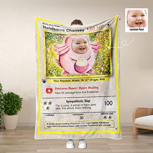 Angeline Kids USD fez cobertor de bebê personalizado para meninas, cartoon rosa personalizado Presentes de cobertor, cobertor de bebê com foto de rosto Minky 60x80