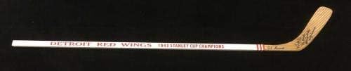 1943 Detroit Red Wings Stanley Cup Campeão Stick assinado por 4 Abel Beckett Coa - Sticks NHL autografados