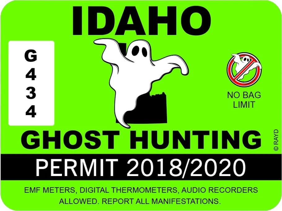 Idaho Ghost Hunting Permission Adesivo Auto Adesivo Vinil Paranormal Hunter ID - C1065- 6 polegadas ou 15 centímetros Tamanho do decalque