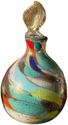 Minha decoração italiana autêntica garrafa de perfume de vidro de murano de vidro | Contêiner de perfume artesanal requintado | Artesanal na Itália