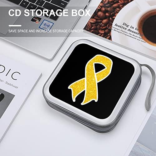Infância câncer conscientização da fita CD CASE CASA PLÁSTICA DVD PLATELHE PARTELHOR PORTÁVEL Organizador de armazenamento Bolsa para viagens em casa