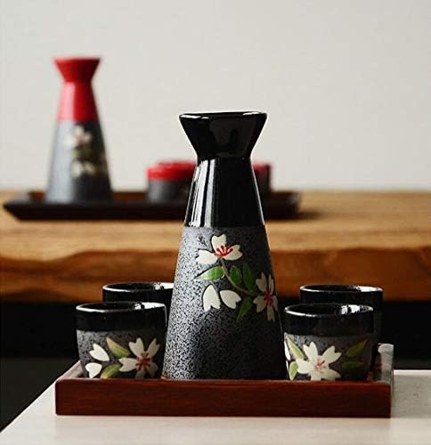 Conjunto de saquê de saquê de saquê de saquê de cerâmica de cerâmica japonesa
