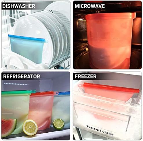 Guangming - sacos de armazenamento de alimentos de silicone reutilizados, para sacos de preservação de alimentos/grau alimentar/saco