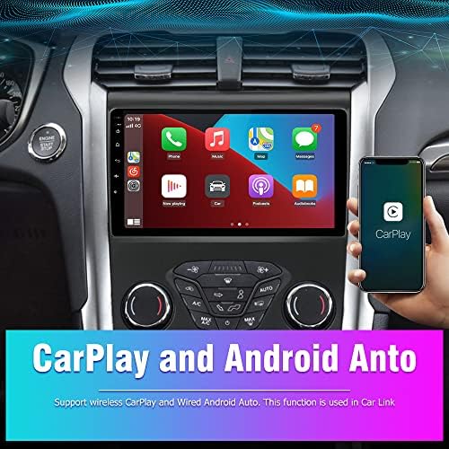 Android 10.0 [2GB+32GB] Rádio de carro compatível com Ford Mondeo Fusion 2013-2019, tela de toque de 9 polegadas com GPS/FM/WIFI/USB, Support SWC, CarPlay sem fio/Android Autoid Wired