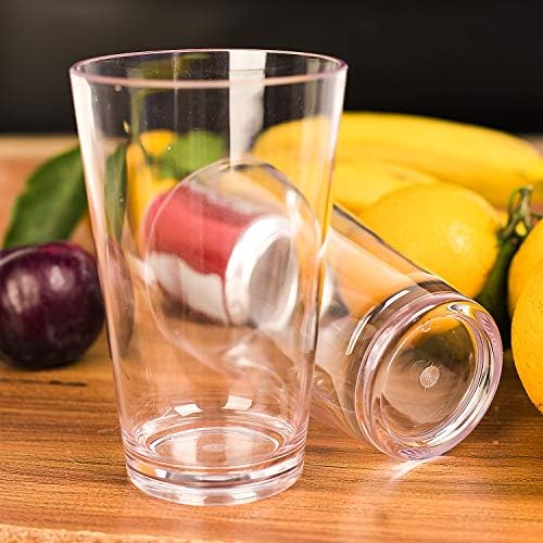 Yuyuhua clássico de copos de plástico transparente bebendo xícaras de lavar louça de lavar louça de louça Conjunto sem BPA de 6 para uso externo interno