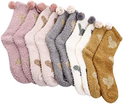 Meias Fuzzys de Galpada Womens 5 pares de meias de lã de coral meias meias domésticas na cama
