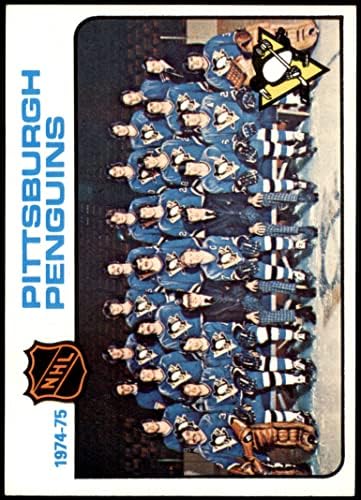 1975 Topps 93 Penguins Team Checklist Pittsburgh Penguins NM Penguins