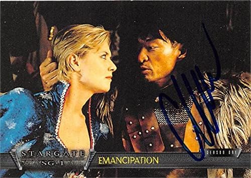 Cary Hiroyuki Tagawa Cartão de Comércio Autografado Stargate SG1 20015 Emancipation Turghan captura Samantha Carter -