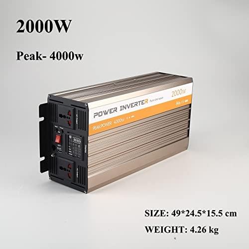 2000w Power Power Power Power Power Power 4000 Watt DC 12V/24V para AC 110V/220V Adequado para uso em laptops para casas