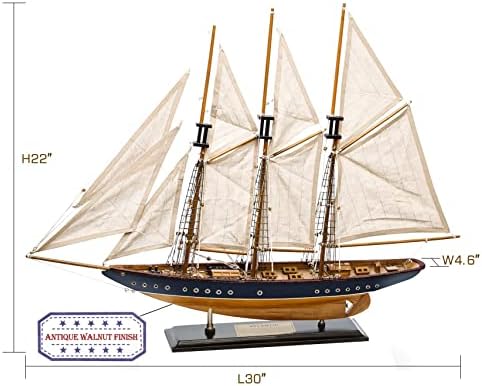 SailingStory de 30 Modelo de veleiro de madeira de veleiro de veleiro decoração de escilha Atlântico 1:50 Réplica da