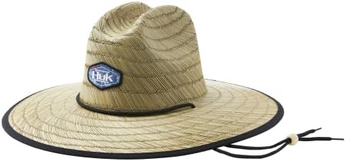 Huk Men's Camo Patch Straw Strap Brim Hat + Proteção solar