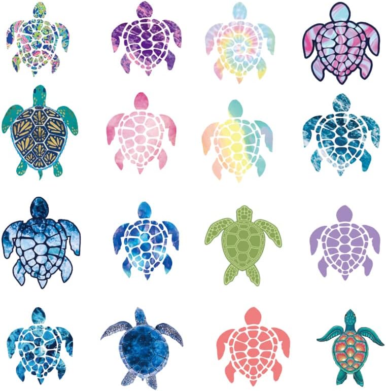 50 PCS Summer Summer colorido Tartaruga marinha adesivos de tartaruga marinha adesivos de vinil impermeabilizados adesivos de ornamento