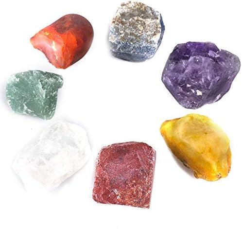 7 Chakra Natural Healing Crystals Kit 0,32 libras com bolsa, aglomerados de pedras preciosas mistas, cristais de pedras de potência