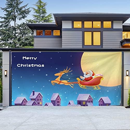 Christmas ao ar livre porta de garagem tapeçaria pano de férias decoração pano de fundo de pano combinando pano