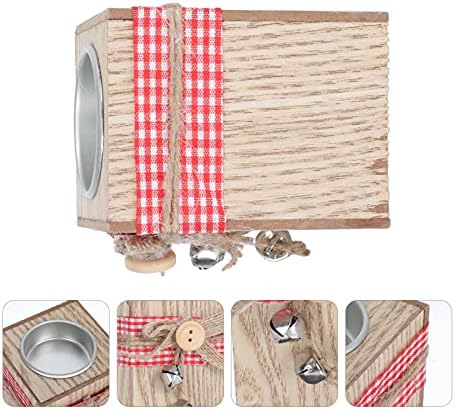 Bestoyard 3pcs Velulador de Natal de Wooden Tealight Caslente Box Box Celled Copo Dining Table Decor Dartick Titular Rustic
