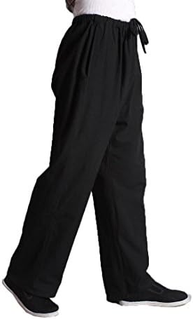 Calças de artes marciais masculinas do Zooboo - calças chinesas de harém de kung fu - algodão