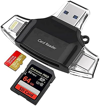 BOXWAVE SMART GADGET COMPATÍVEL COM BLACKVIEW OSCAL PAD 8 - AllReader SD Card Reader, MicroSD Card Reader SD Compact USB - Jet Black